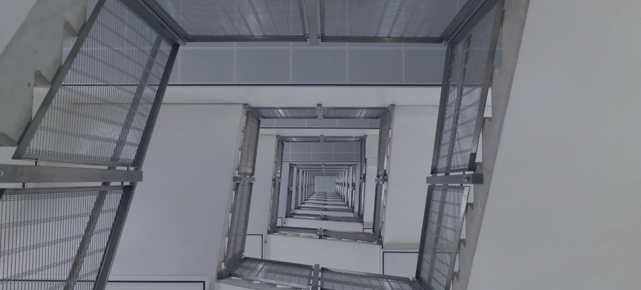 Spiral Stair with aluminum railings