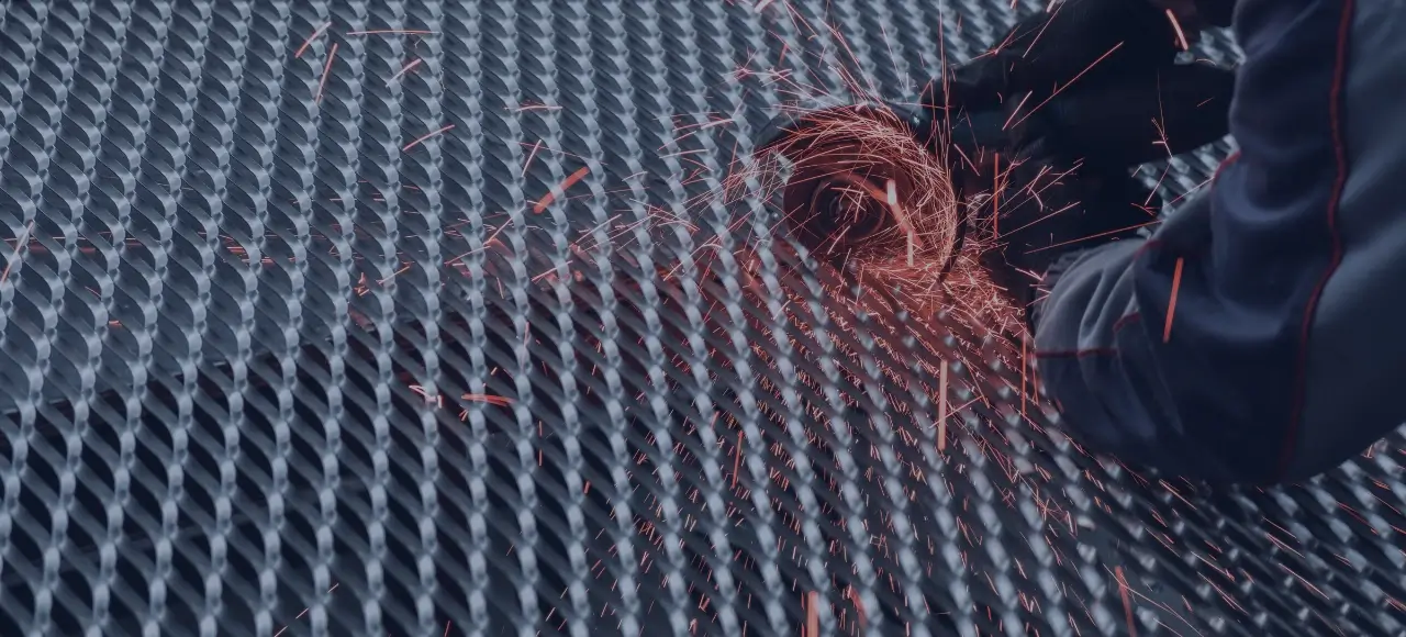 cutting the steel mesh