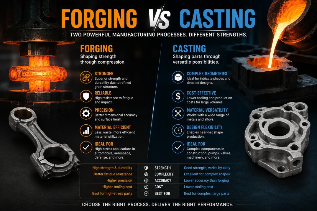 Forging vs Casting: How to Choose the Right Metal Forming Process for Your Part