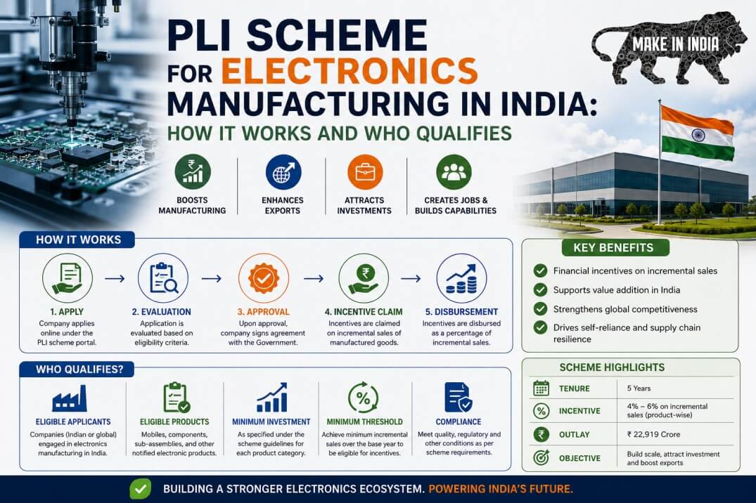 PLI Scheme for Electronics Manufacturing in India: How It Works and Who Qualifies