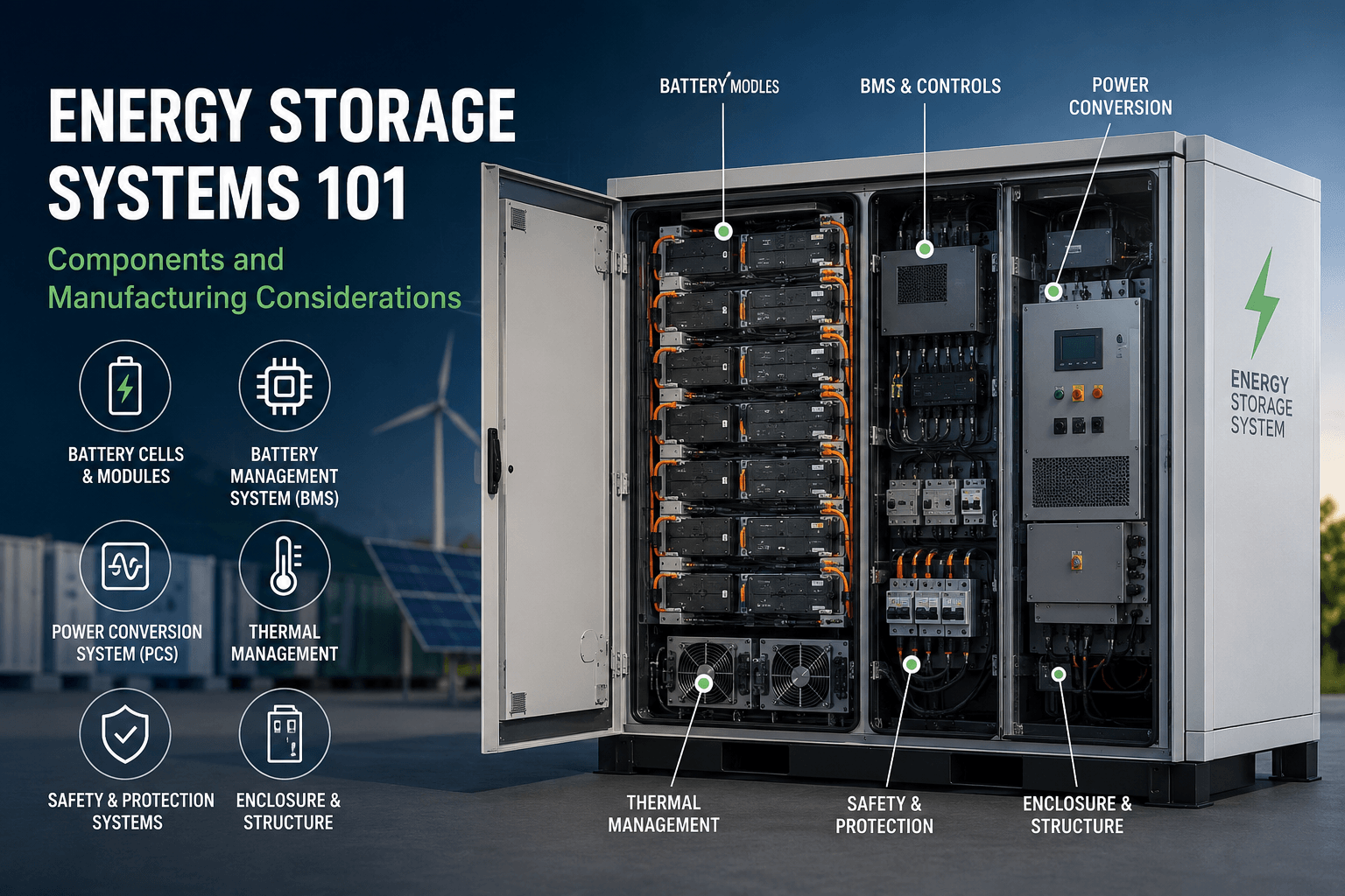 Energy Storage Systems 101: Components and Manufacturing Considerations