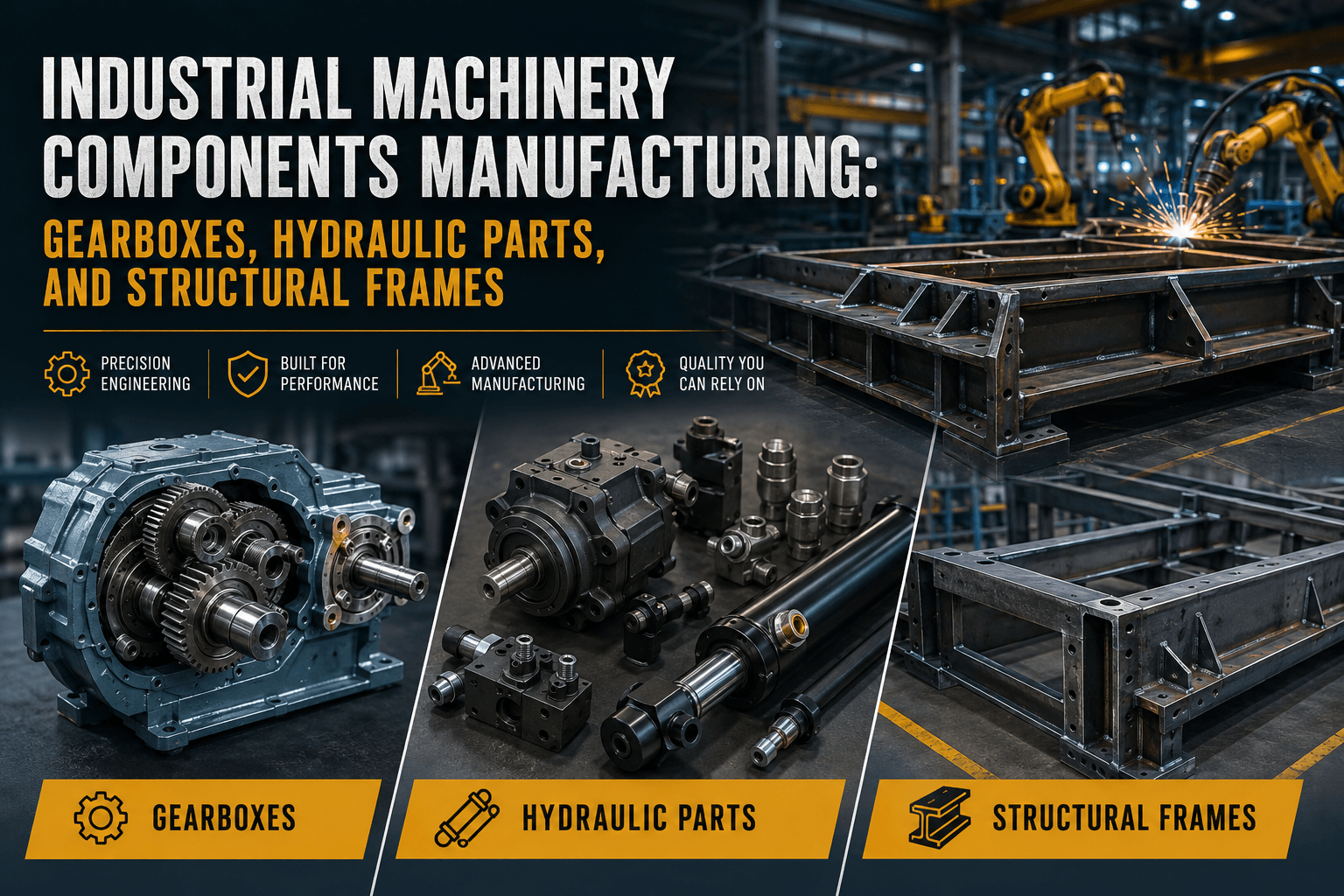 Industrial Machinery Components Manufacturing: Gearboxes, Hydraulic Parts, and Structural Frames